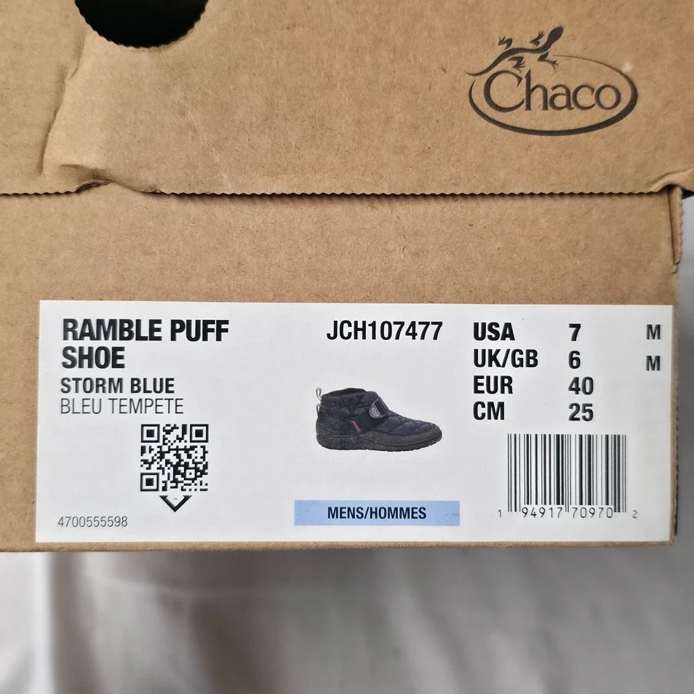 Chaco Men's Storm Blue Ramble Puff Shoes Size 7M NIB‎ JCH107477